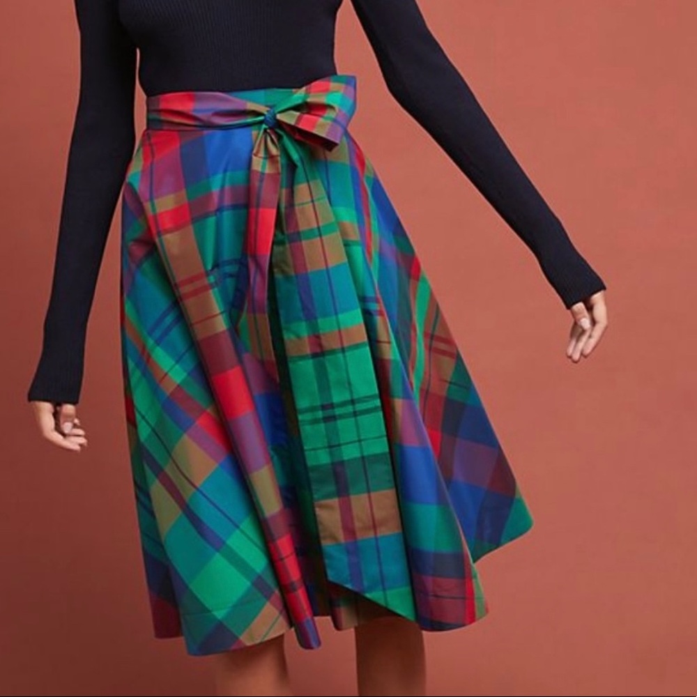 Plaid pleated skirt